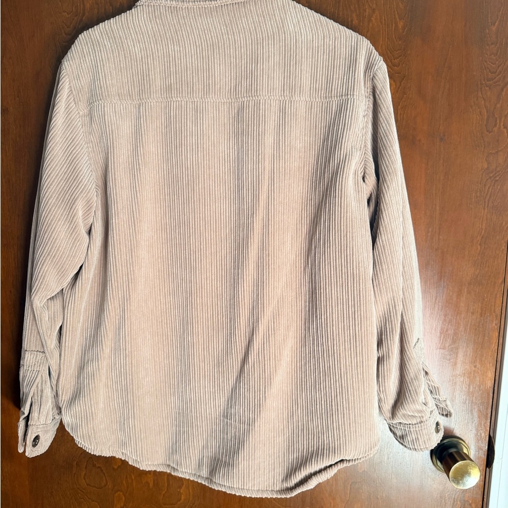 Love Tree Taupe Beige Corduroy Shacket Jacket - Picture 4 of 4